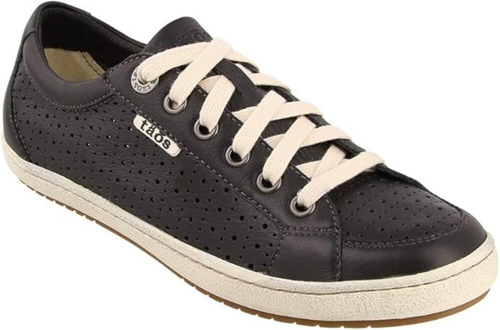 Taos Jester Sneakers Leather Perforated Arch Support Antimicrobial Black 10